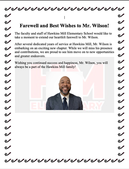 Best Wishes Mr. Wilson